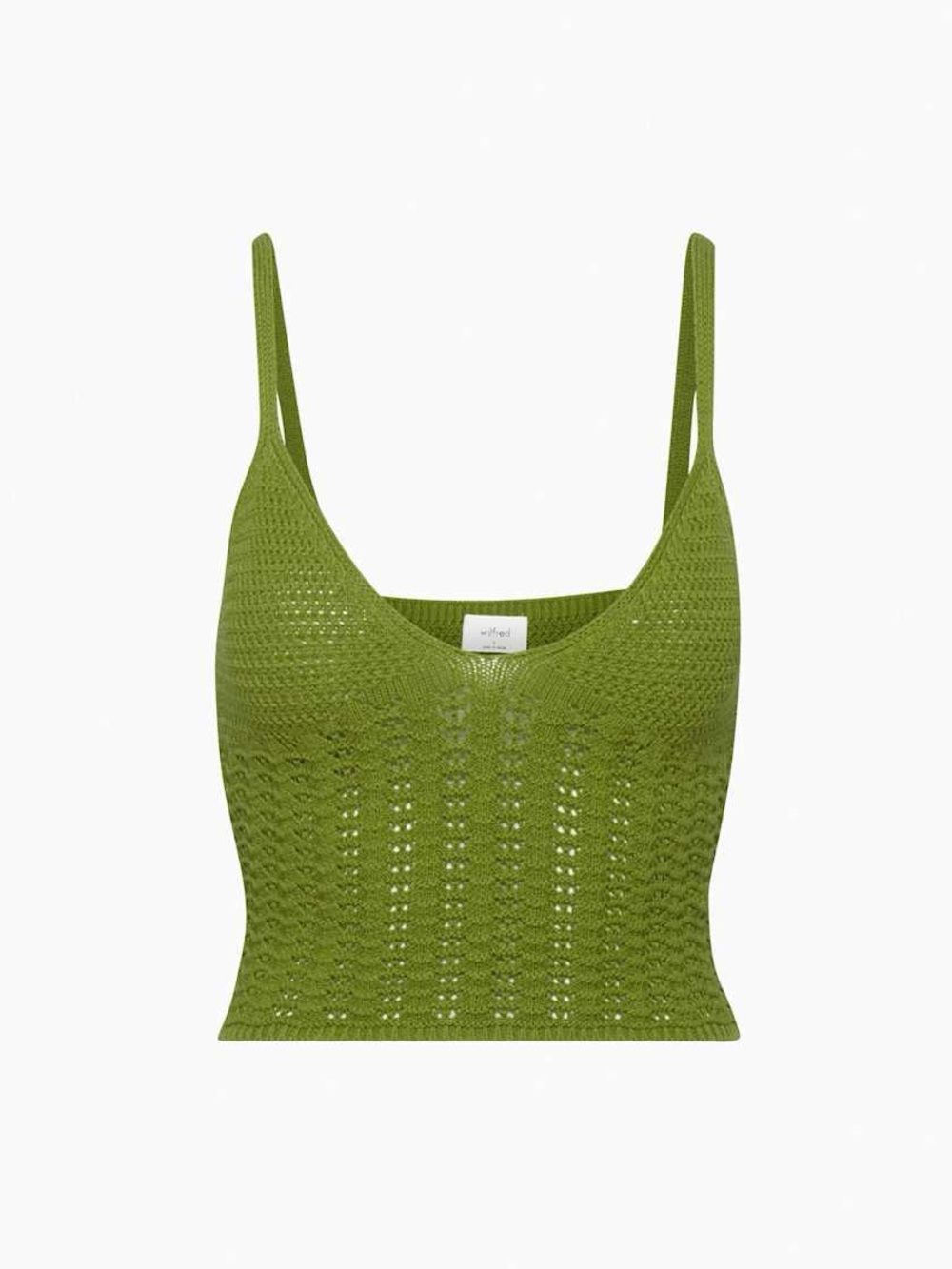 Wilfred by Aritzia Green Knit Cropped Tank Top Size Small